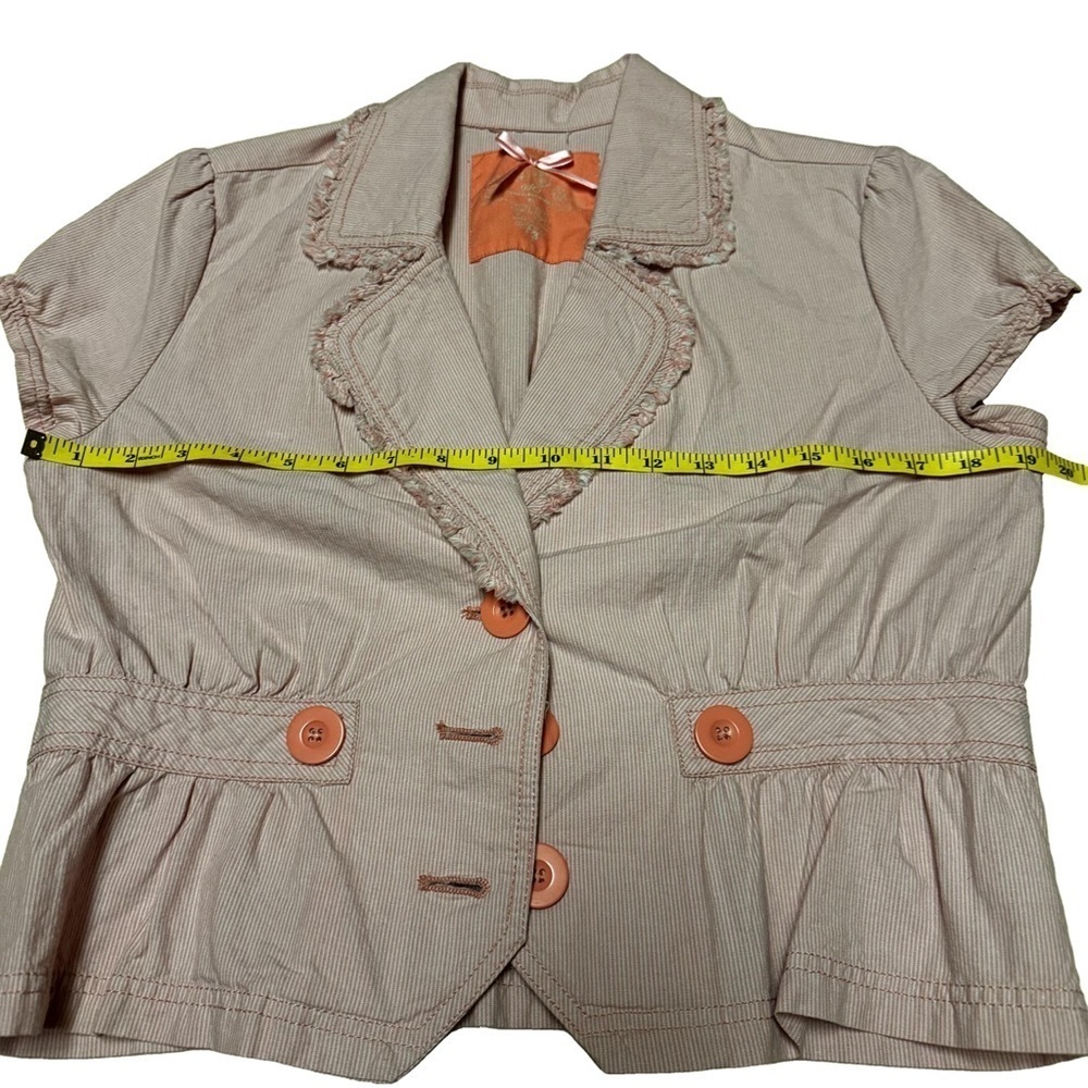 Wear it Declare it Short Sleeve Jacket. Size XL. Pink/ White Striped. New - Picture 12 of 16